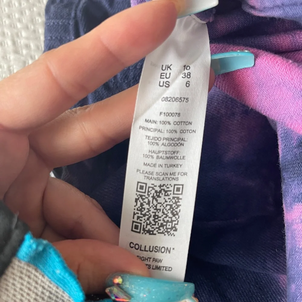 ASOS tie dye denim skirt size US 6 - Picture 4 of 8